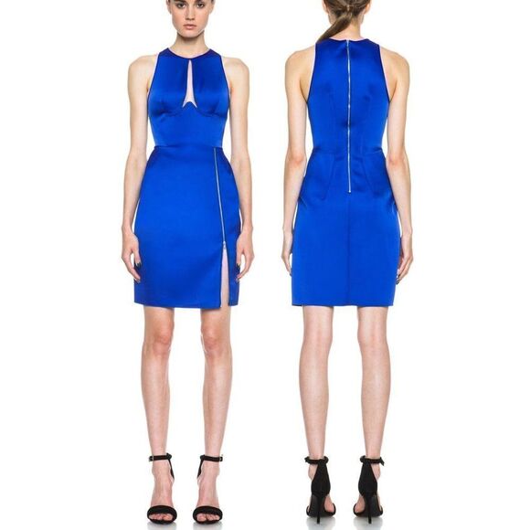 DION LEE Cobalt Blue Radius Poly Cutout Sleeveless Sheath Mini Dress Siz… - Picture 2 of 12